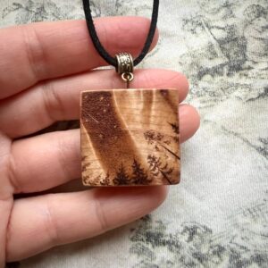 Dancing Sky Wooden Pendant