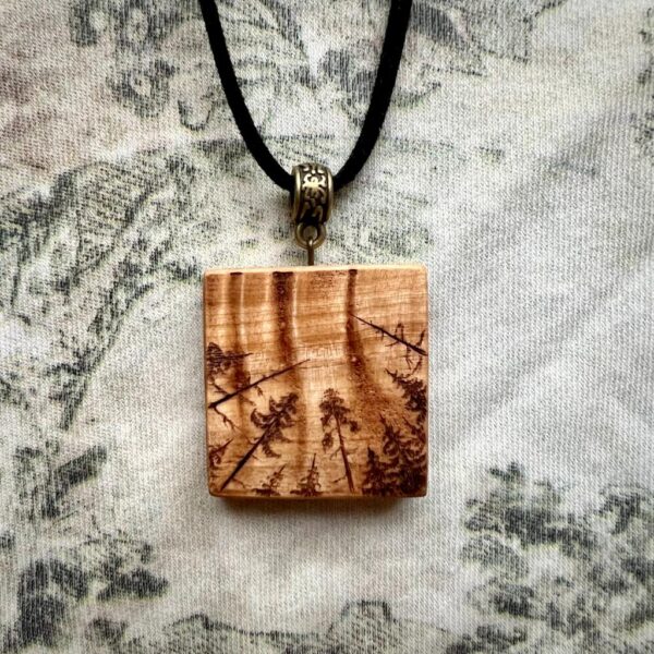 Celestial Forest Wooden Pendant