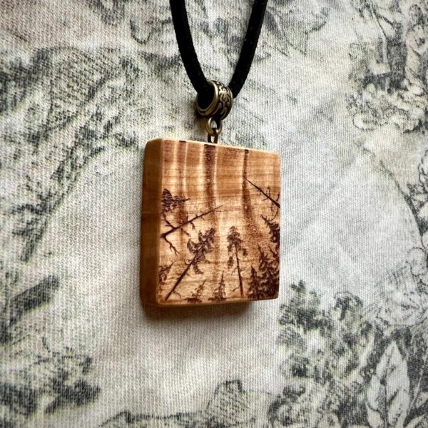 Celestial Forest Wooden Pendant