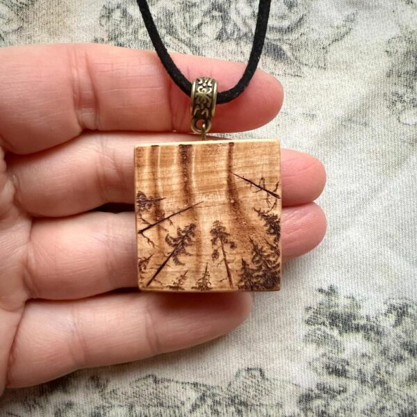 Celestial Forest Wooden Pendant