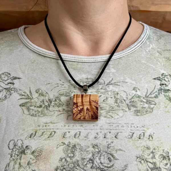 Celestial Forest Wooden Pendant