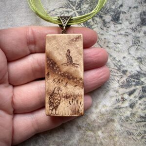 Aurora Wooden Pendant Two Eagles