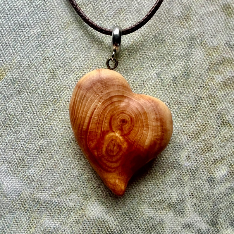 Juniper wooden small steampunk heart with metal cogs and gears